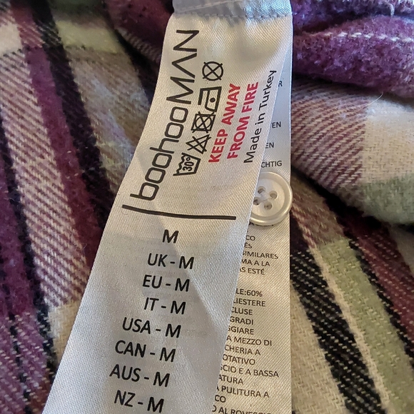 🌺 Like New Boohoo Man Flannel Pull-on Shacket - Picture 13 of 15